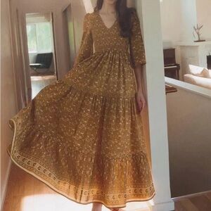 Christy Dawn The Basil Maxi Dress in Goldenrod - Size Small